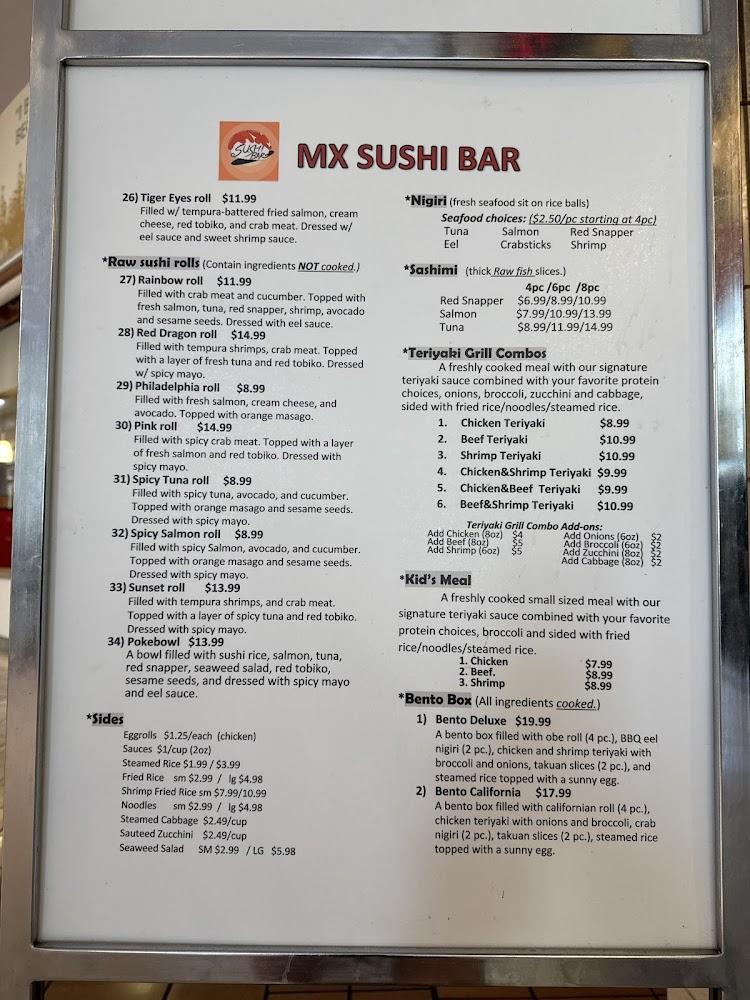 MX SUSHI BAR Menu image 1